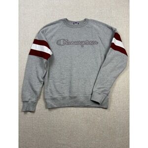 Champion Mens Embroidery Crewneck Sweater Size Medium / M Gray